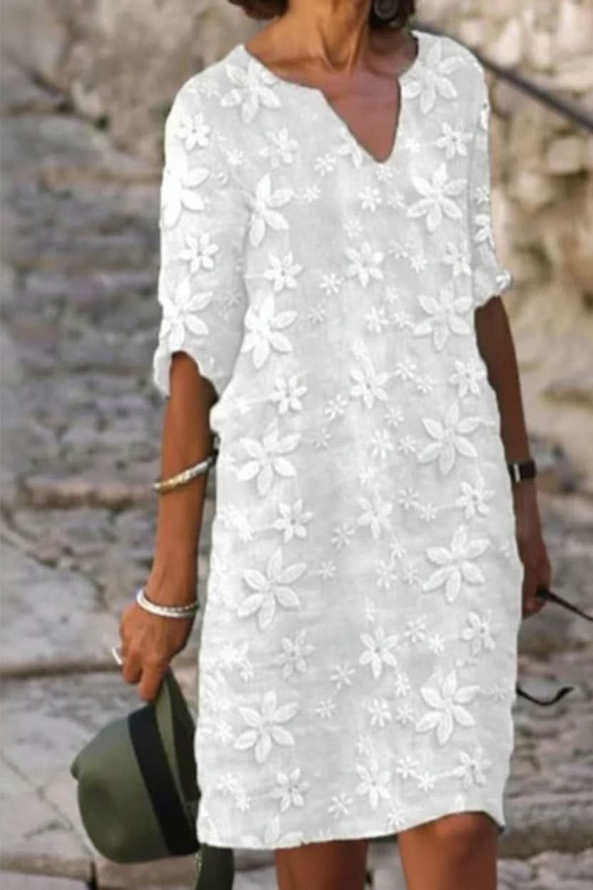 Skyla | Sophisticated Floral Lace Midi Dress