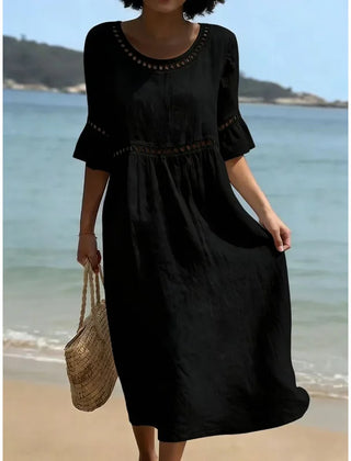 Coralie Cut-Out Trim Maxi Dress in Black