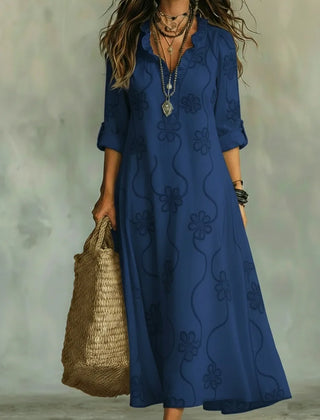 Verity tonal floral maxi dress in Navy