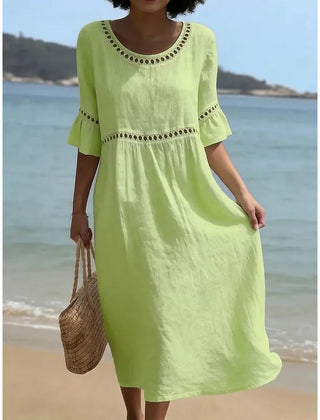 Coralie Cut-Out Trim Maxi Dress in Light Green