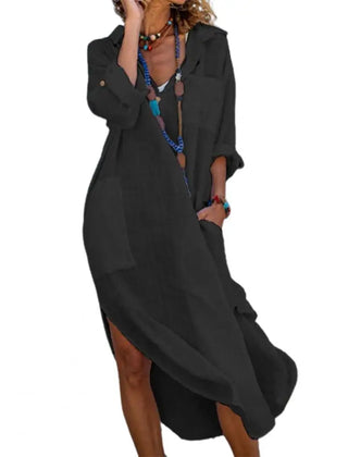 Imoge Relaxed Pocket Shirt Dress in Black