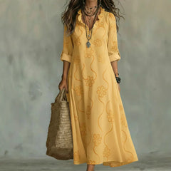 Verity tonal floral maxi dress in Yellow