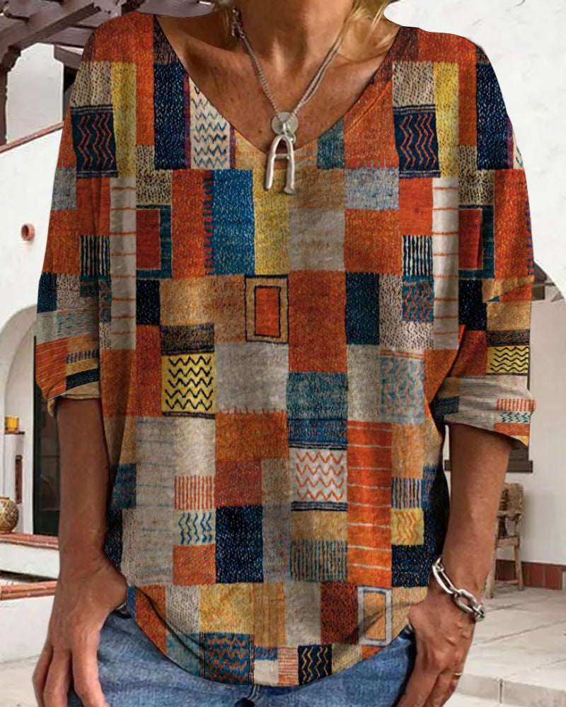 Jazlyn | Vibrant And Artistic Patchwork Blouse
