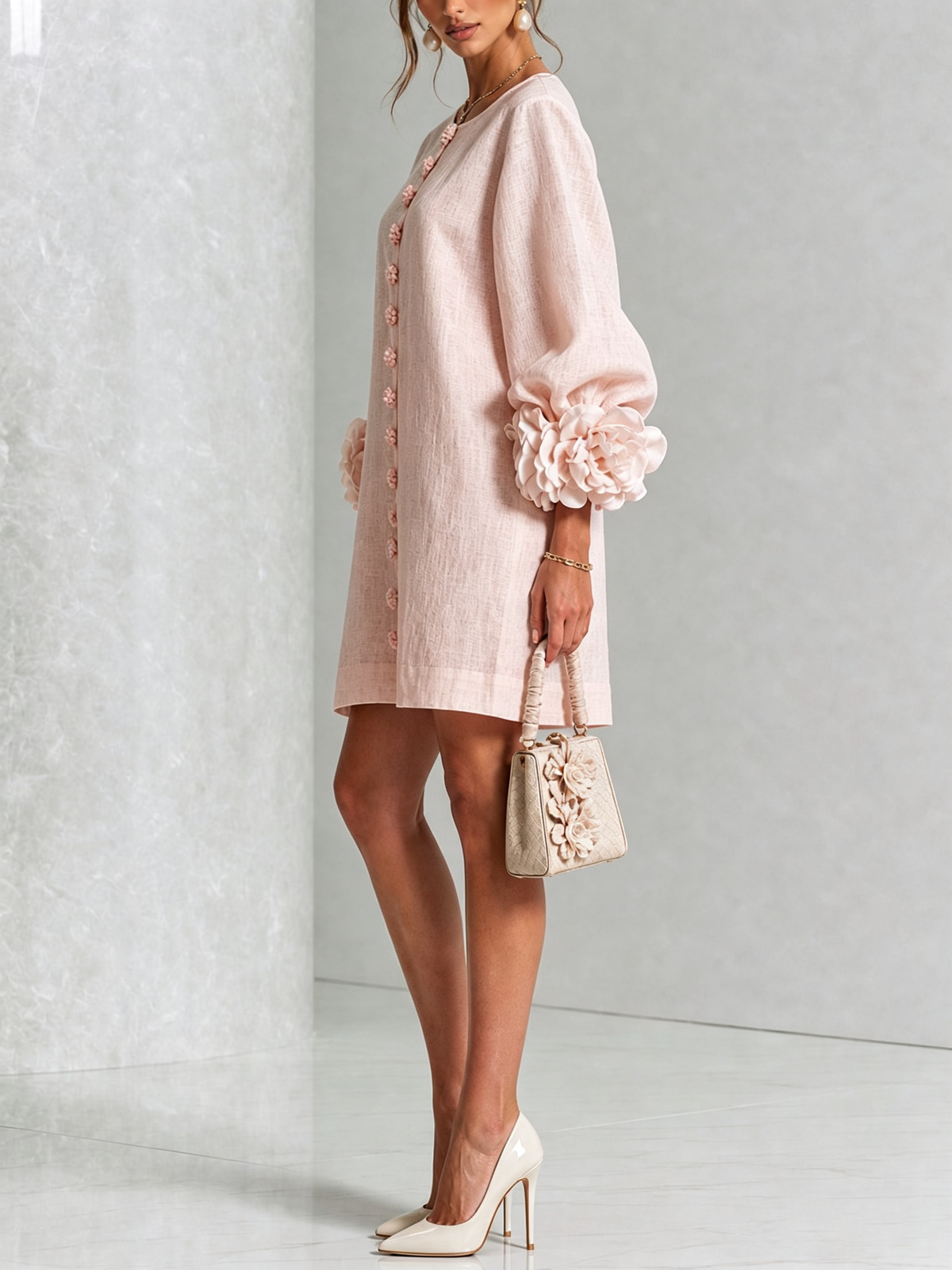 Julianna™ Elegant Button-Down Mini Dress