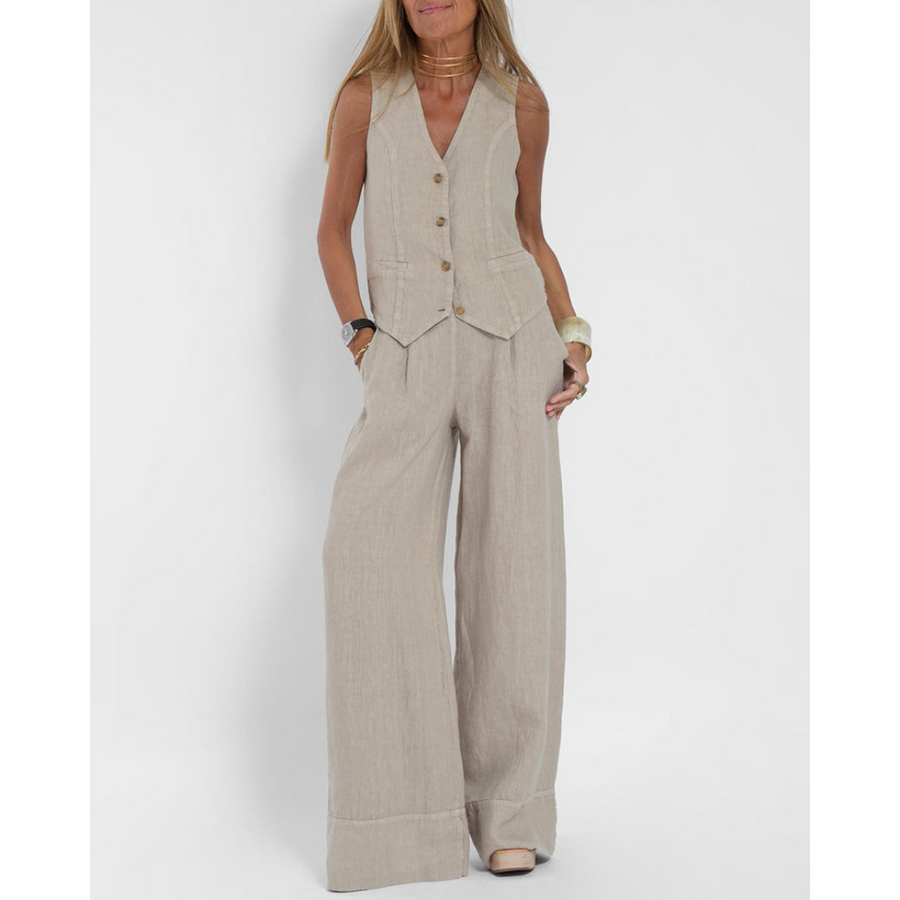 Ashia™ Women Sleeveless V-neck 2 Piece Set