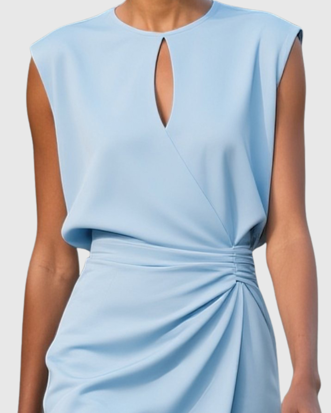 Valerie | Elegant Sleeveless Midi Dress With Gathered Detail