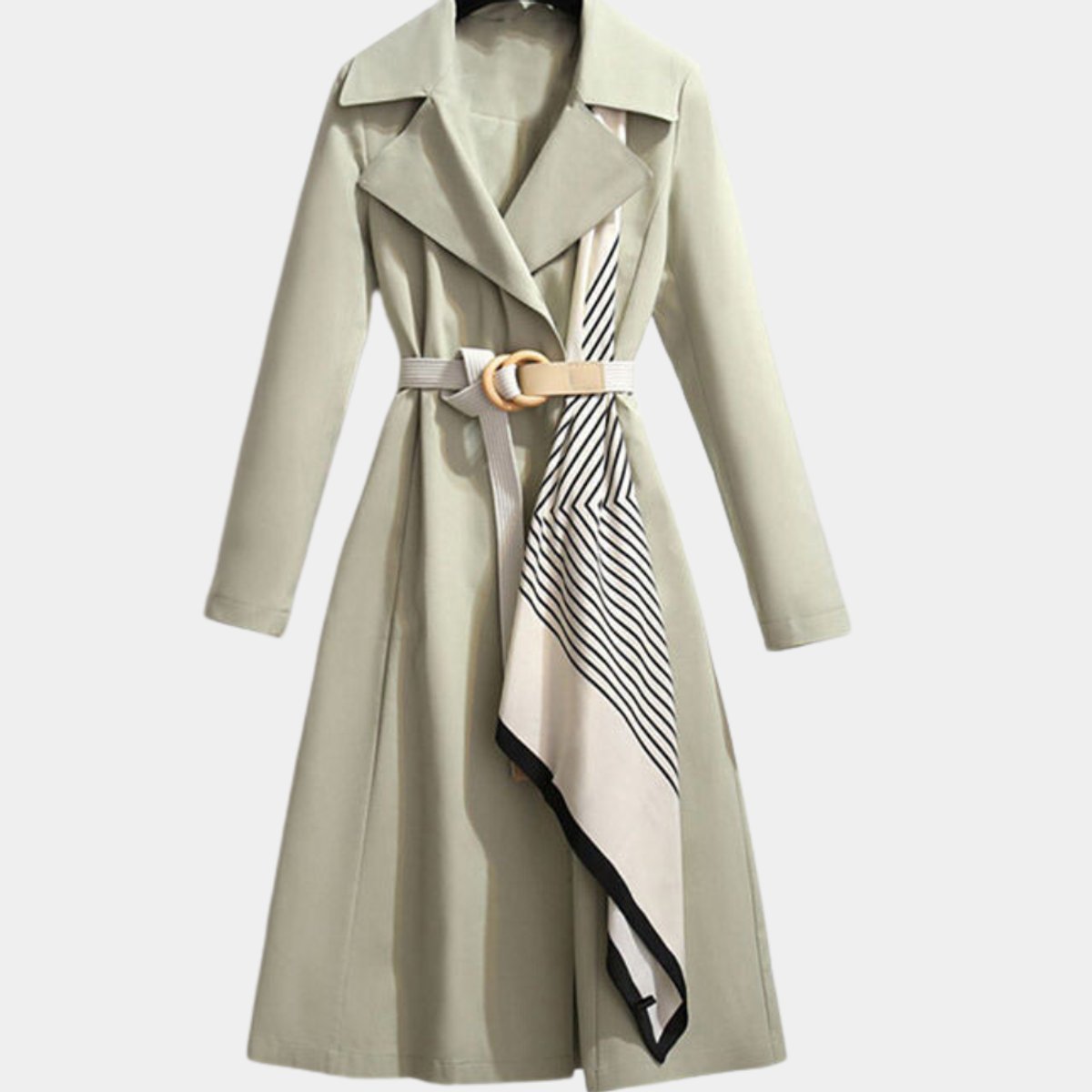 Freya | Women's Elegant Belted Classic Midi Trench Coat