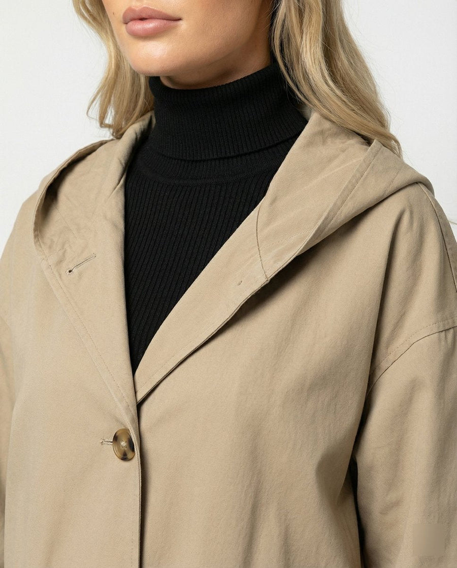Elowen | Women's Long Hooded Waterproof Trench Coat