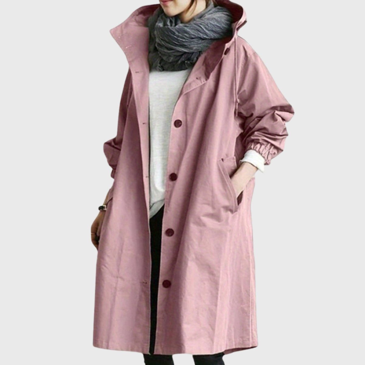 Ottilie | Women's Long Water-Resistant Hooded Trench Coat