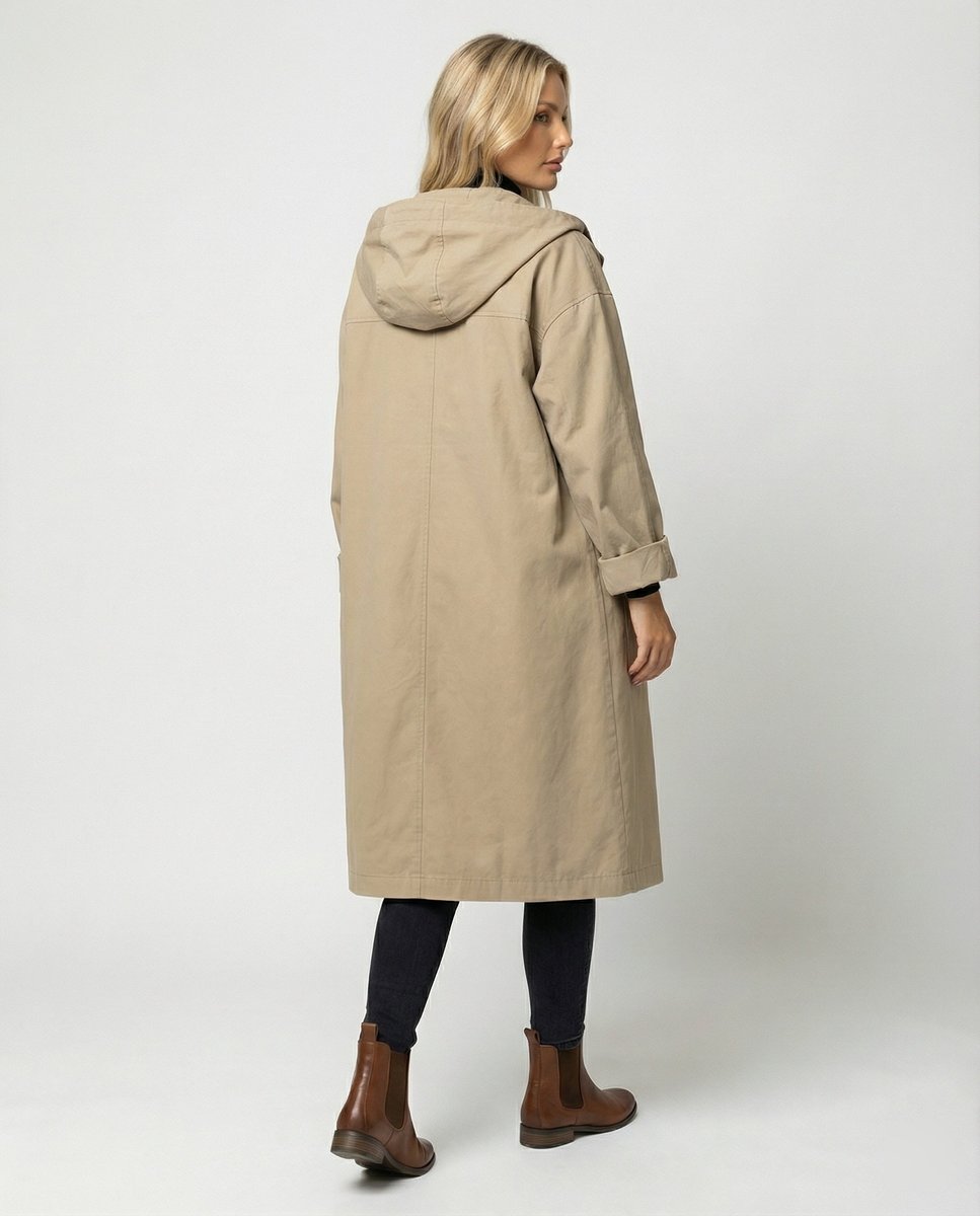Marguerite | Women's Long Water-Resistant Hooded Windproof Trench Coat