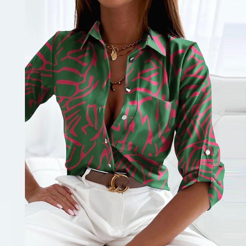 Jessie | Classic Collared Printed Blouse