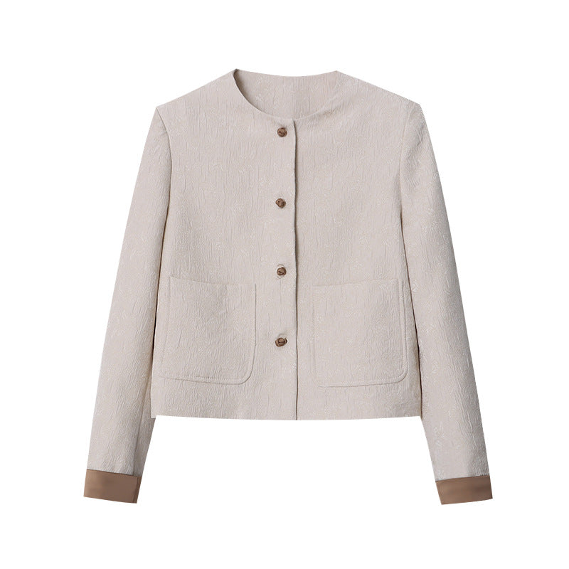 Ophelia | Women's Elegant Cropped Blazer with Decorative Button Details