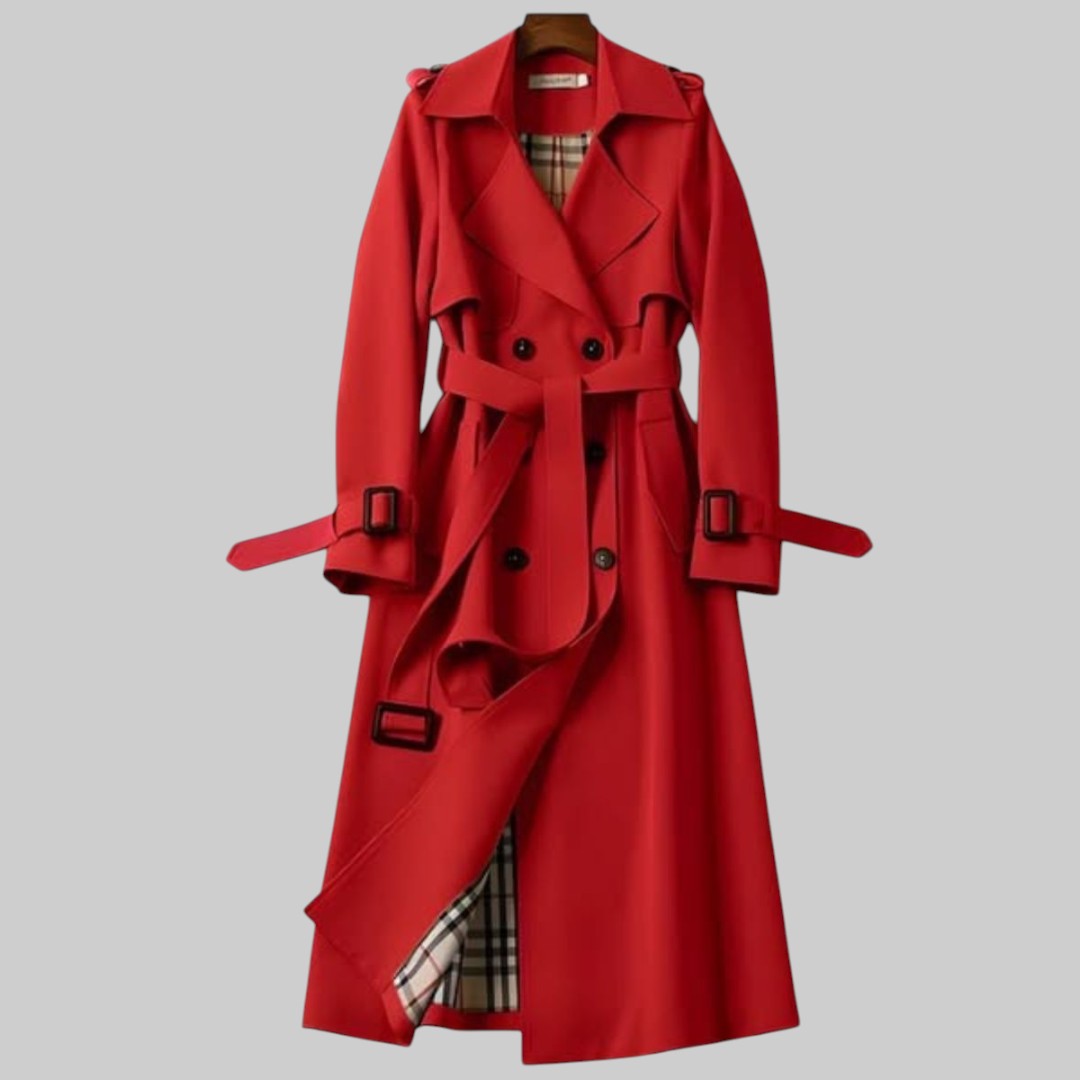 Julia | Women's Long Double-Breasted Belted Trench Coat