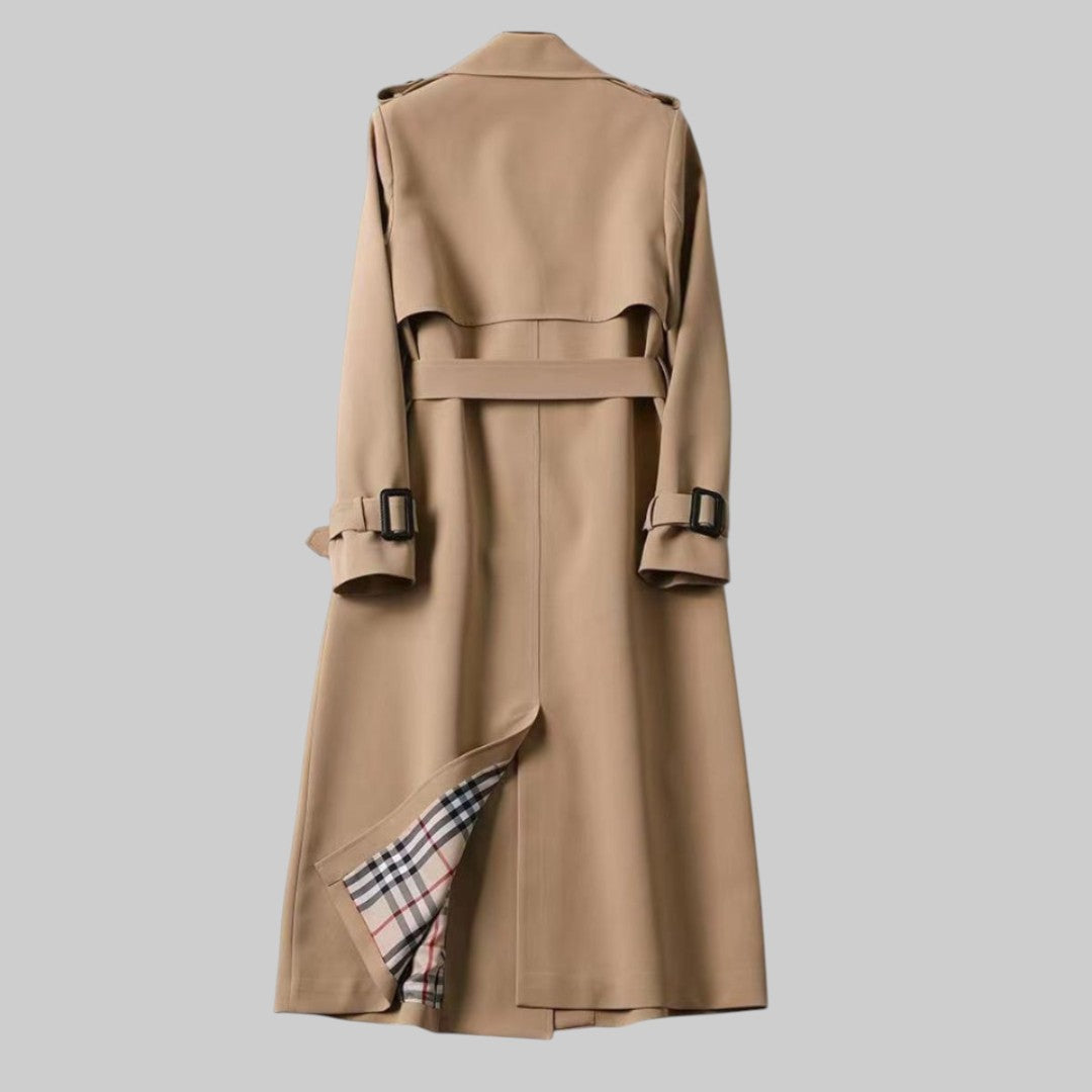 Julia | Women's Long Double-Breasted Belted Trench Coat
