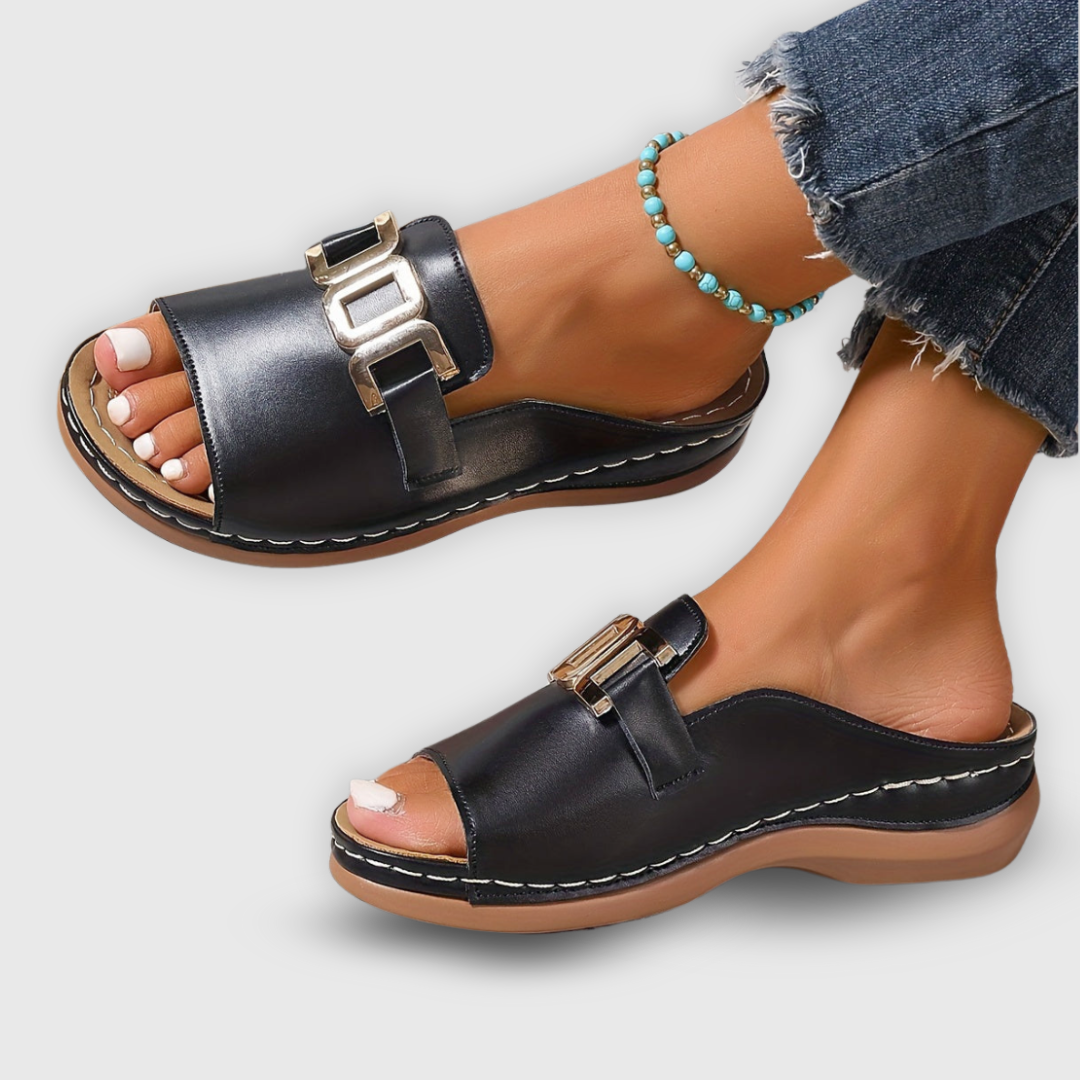 Barbara | Women's Slip-On Flat Slide Sandals