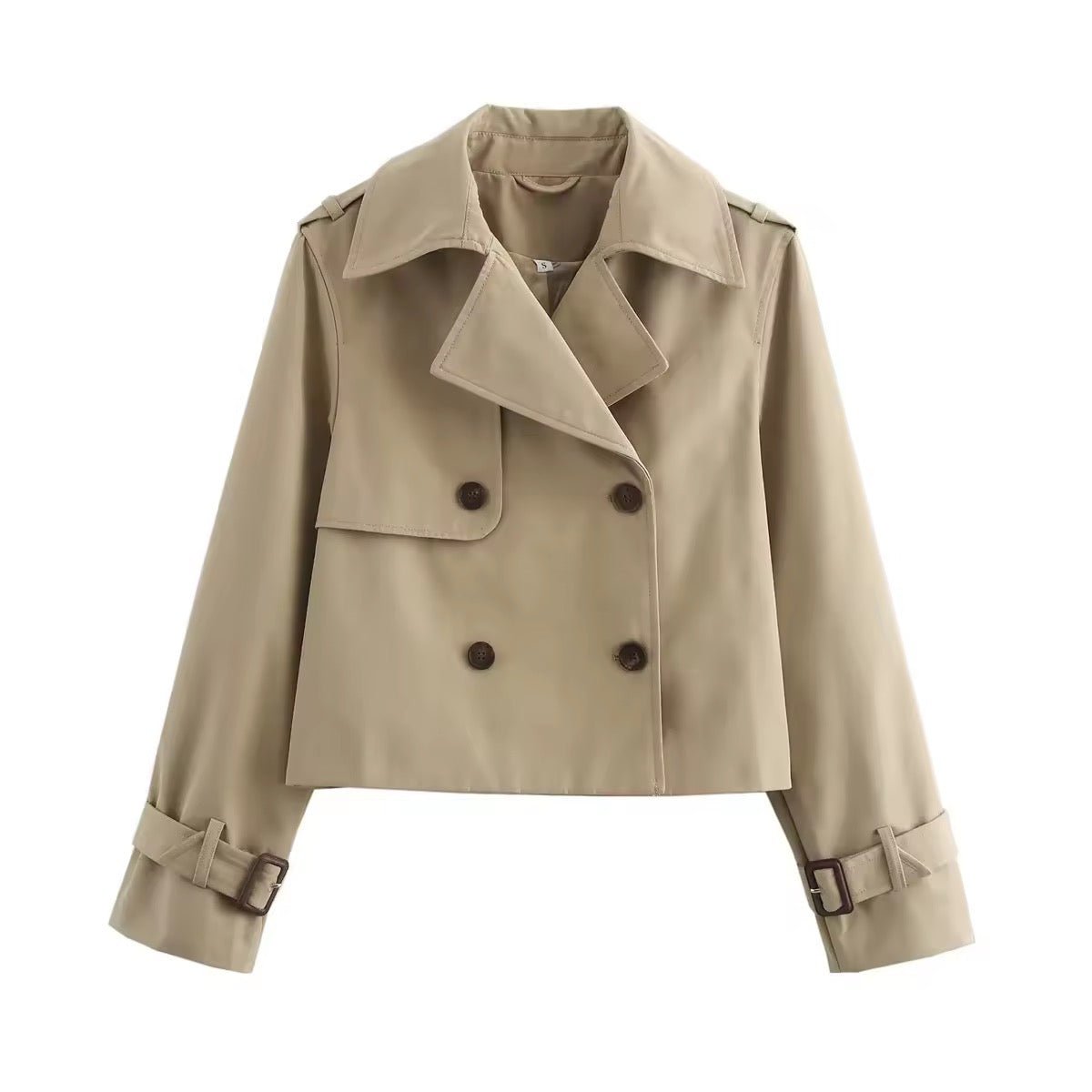 Lavinia | Women's Cropped Double-Breasted Trench Coat