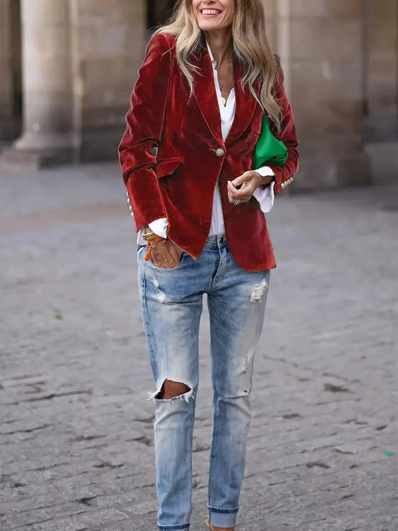 Camille | Women's Velvet Tailored Blazer