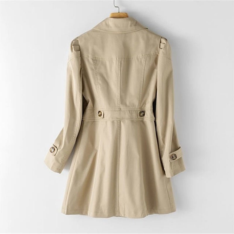 Natalie | Women's Classic Long Button-Front Trench Coat