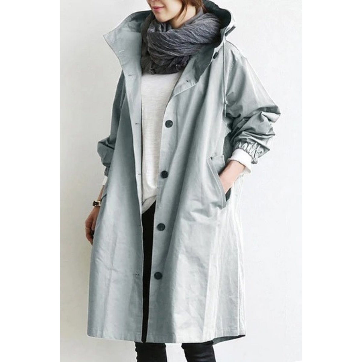 Nadine | Women's Long Hooded Trench Coat