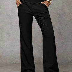 Philippa high-waist wide-leg trousers in Black