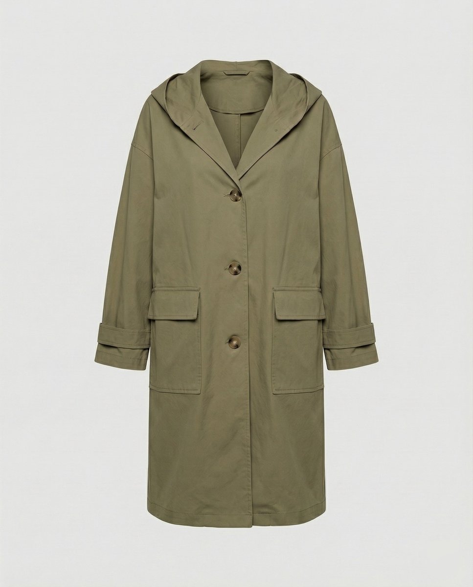 Elowen | Women's Long Hooded Waterproof Trench Coat