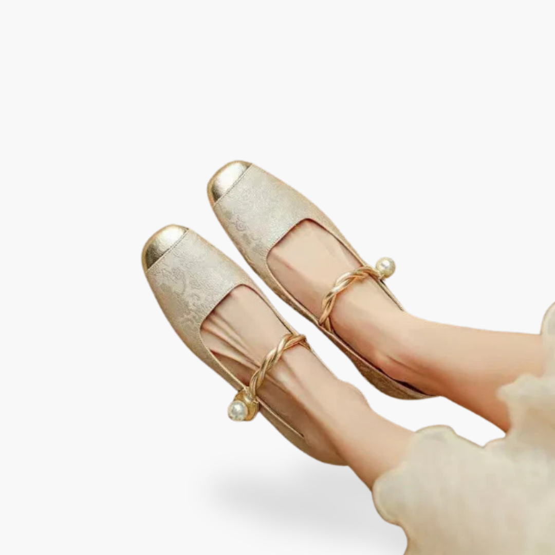 Cheri | Women's Pearl Embellished Mary Jane Flats