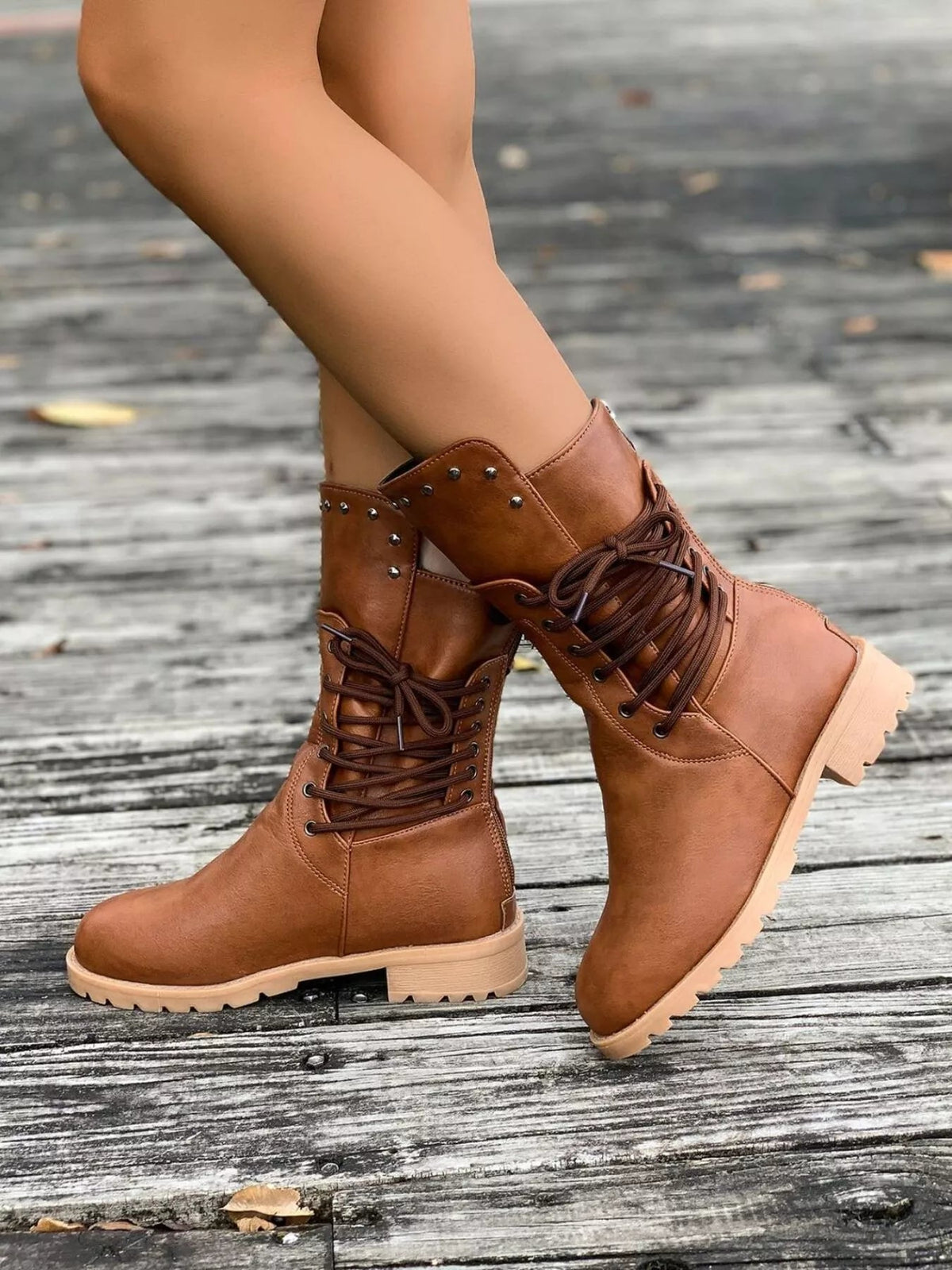 Christine | Women's Lace-Up Mid-Calf Boots