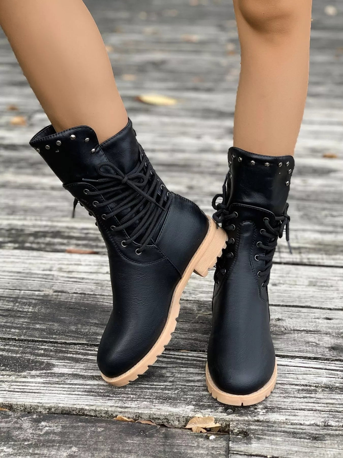 Christine | Women's Lace-Up Mid-Calf Boots