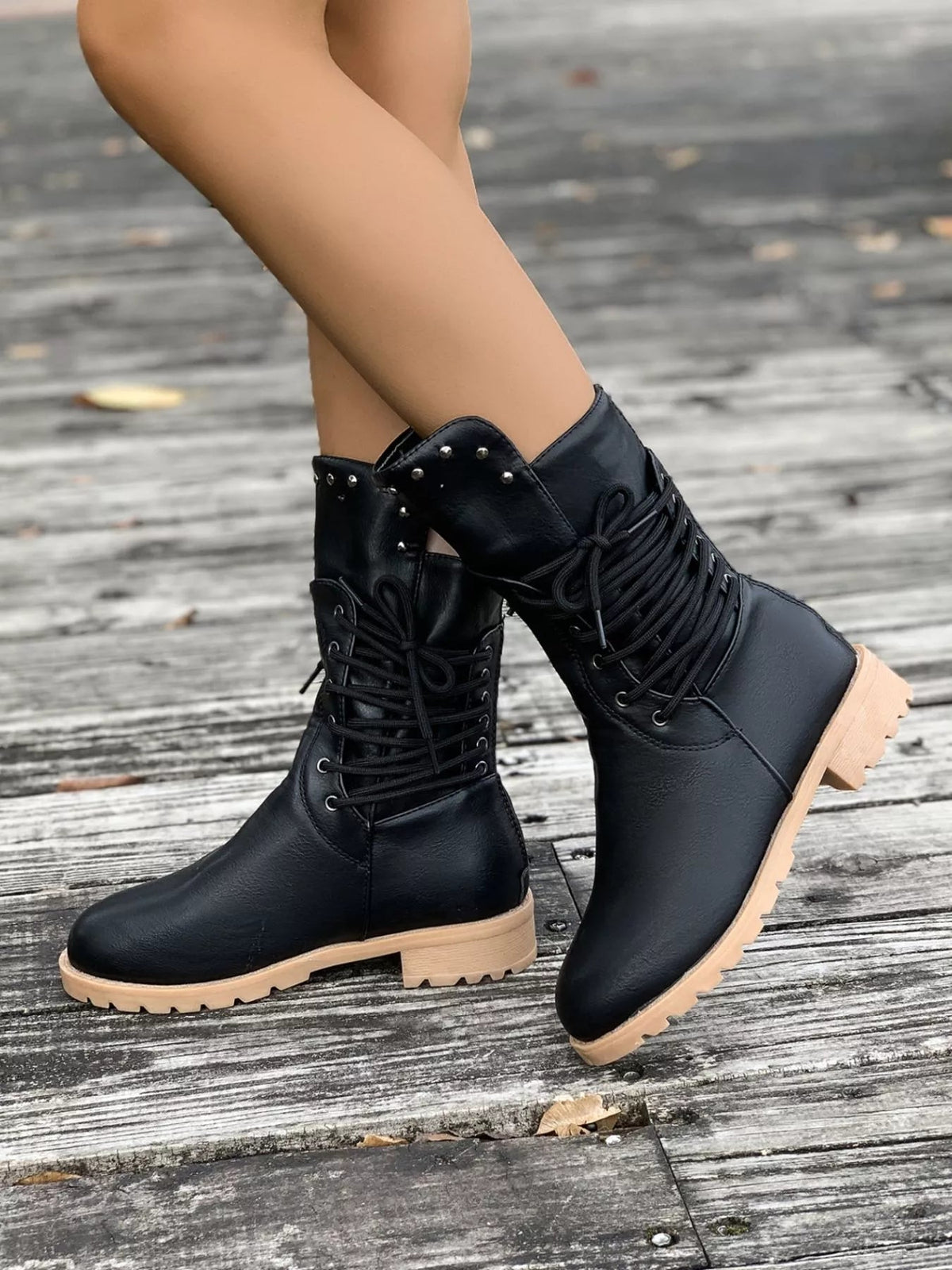 Christine | Women's Lace-Up Mid-Calf Boots