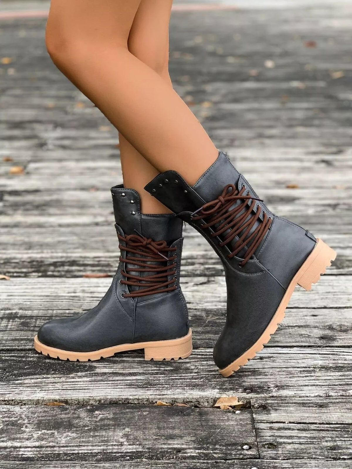 Christine | Women's Lace-Up Mid-Calf Boots