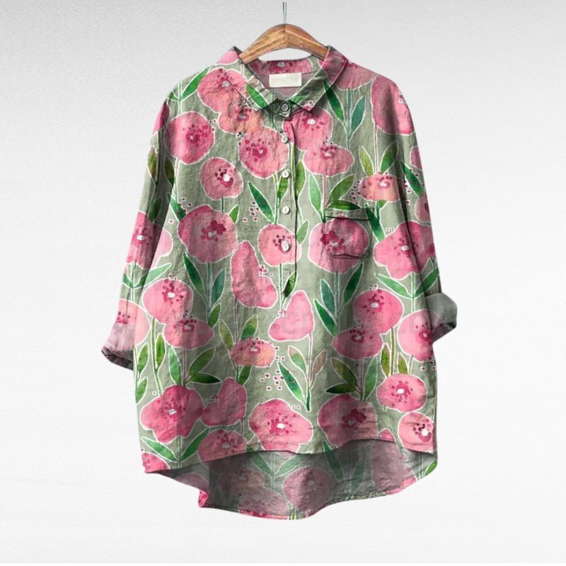 Catalina | Classic Printed Long Sleeve Blouse