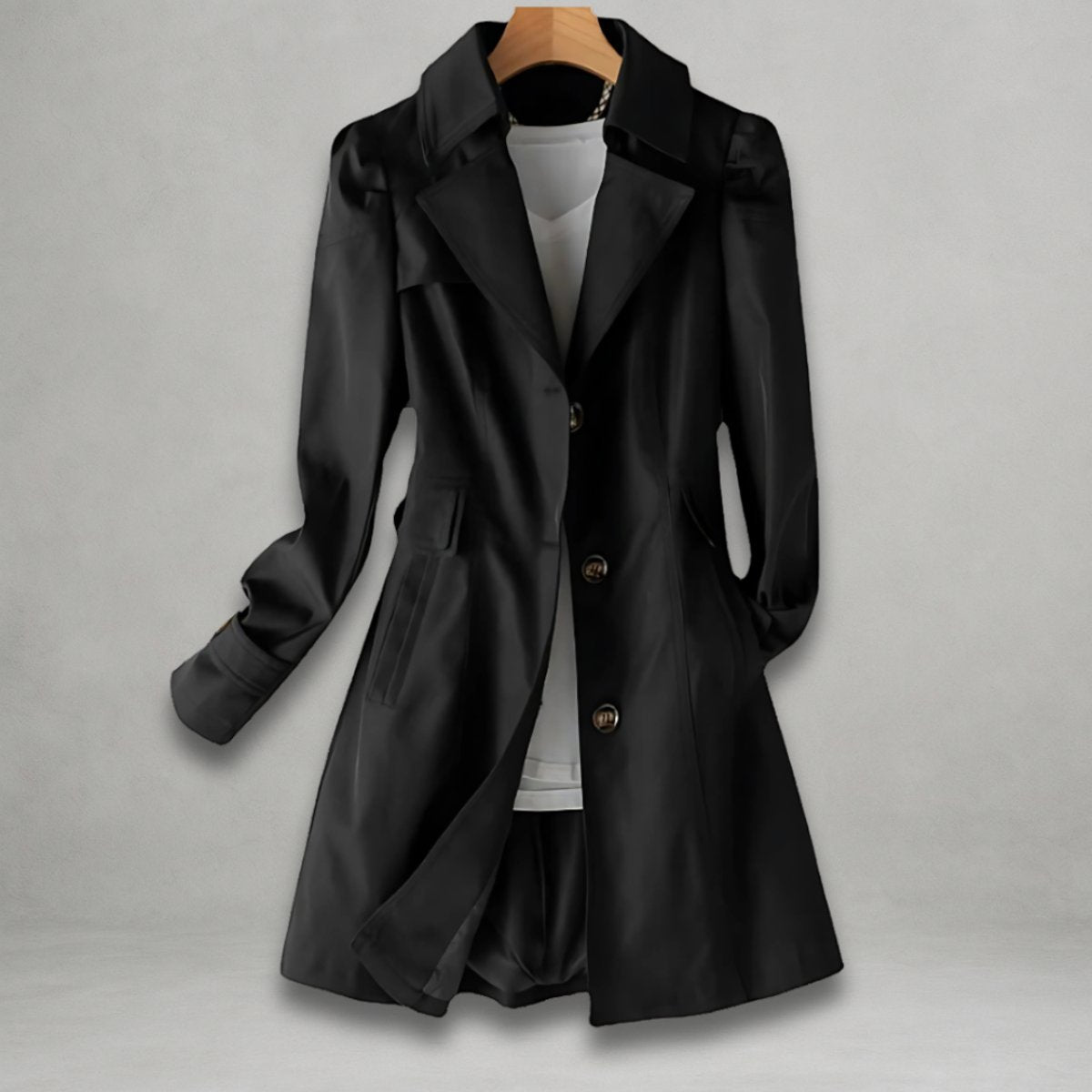 Seren | Women's Elegant Single-Breasted Cotton-Nylon Trench Coat