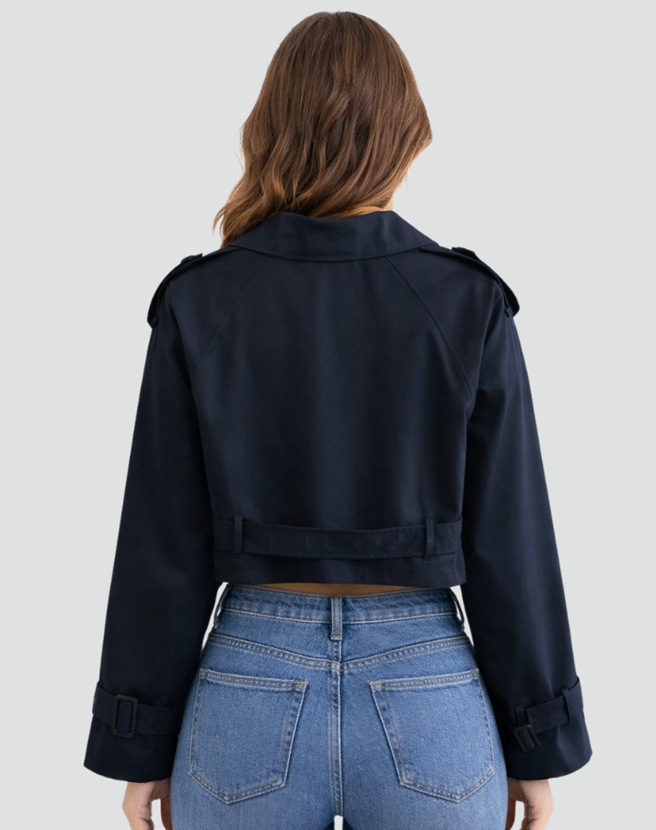 Camilla | Women's Cropped Tailored Double-Breasted Trench Coat