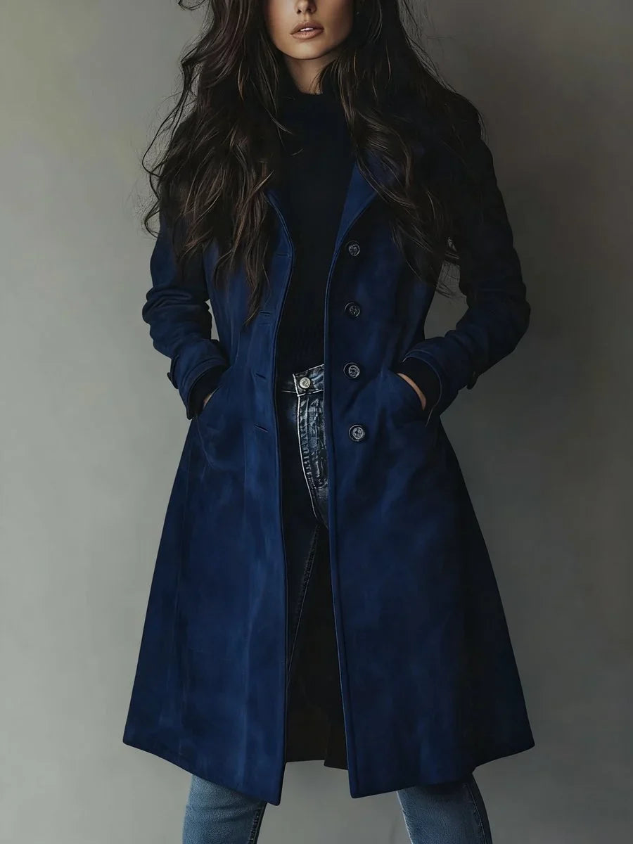 Estelle | Women's Longline Double-Breasted Tailored Trench Coat