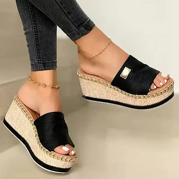 Debra | Women's Espadrille Wedge Slide Sandals
