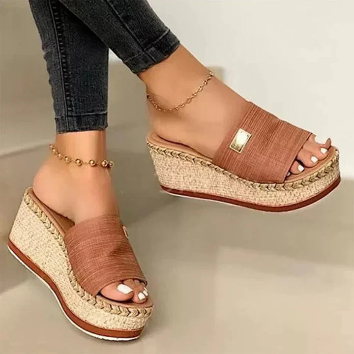 Debra | Women's Espadrille Wedge Slide Sandals