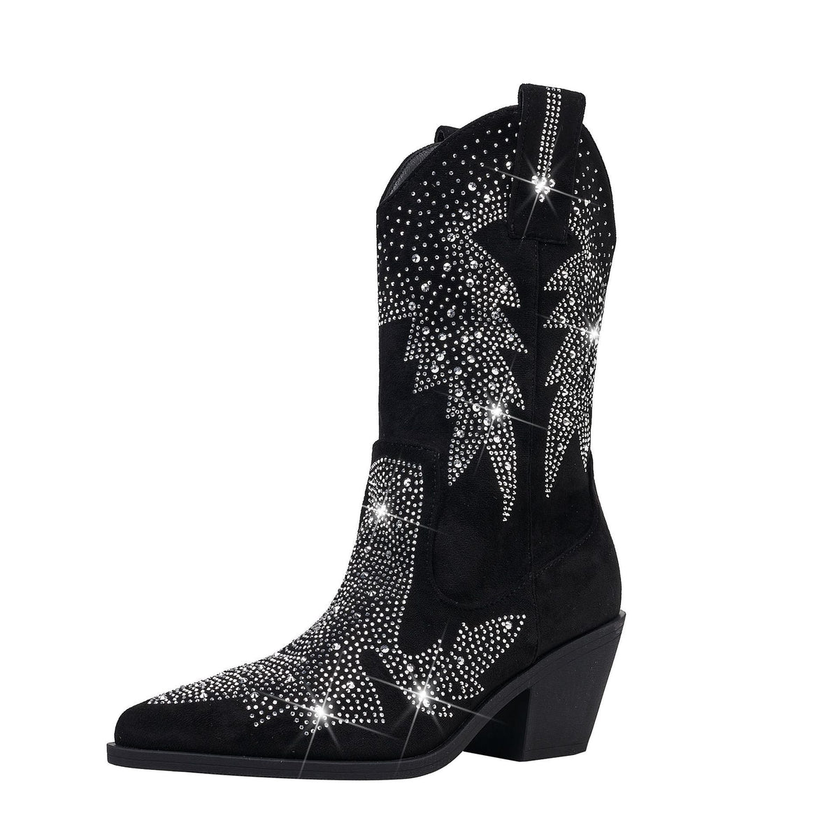 Dorothy | Women's Embellished Mid Calf Pointed Toe Boots