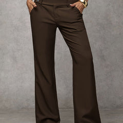 Philippa high-waist wide-leg trousers in Caramel