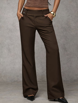 Philippa high-waist wide-leg trousers in Caramel