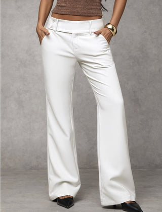Philippa high-waist wide-leg trousers in White