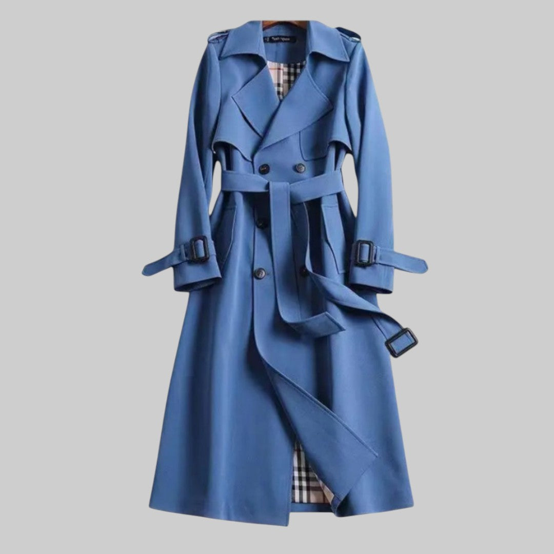 Julia | Women's Long Double-Breasted Belted Trench Coat