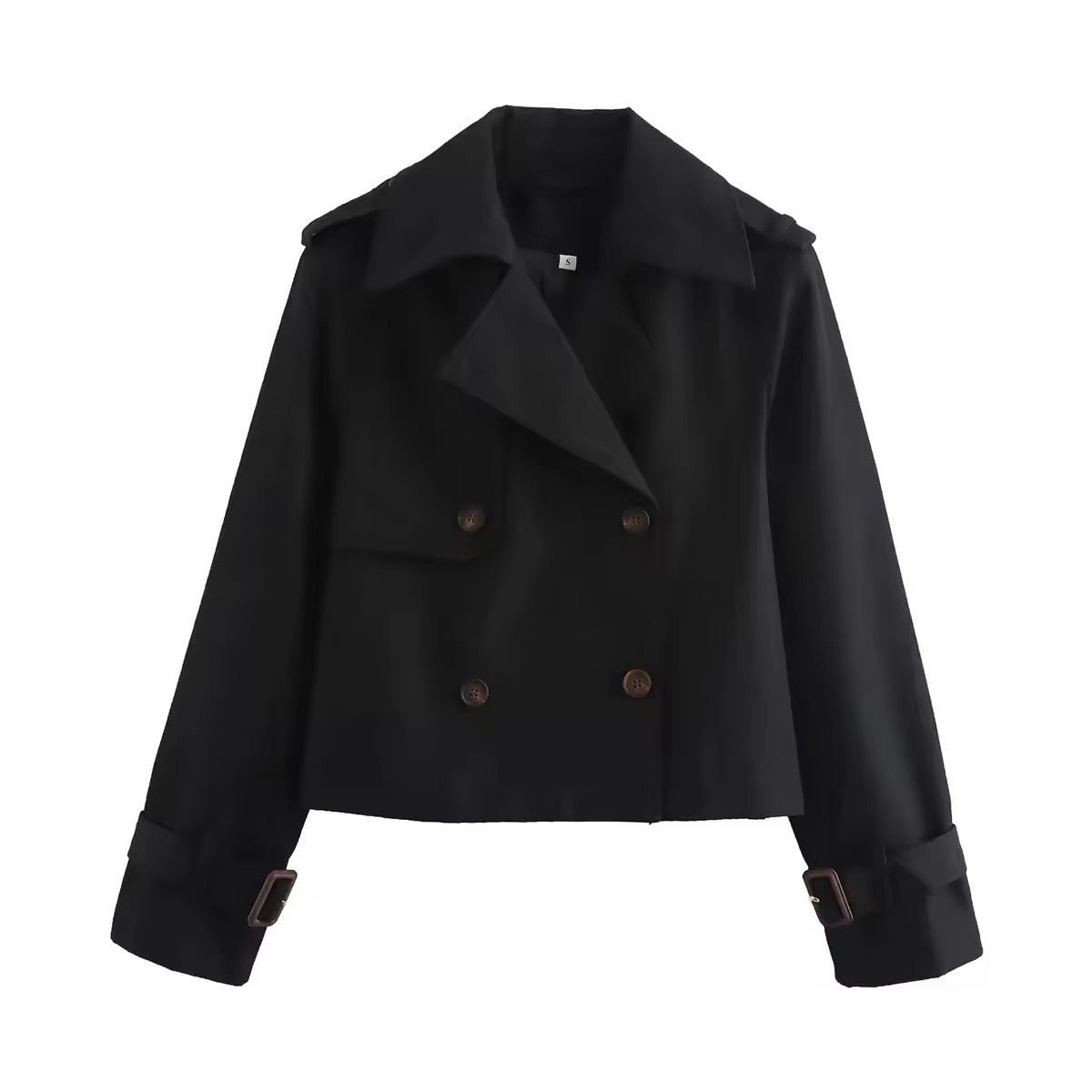 Lavinia | Women's Cropped Double-Breasted Trench Coat