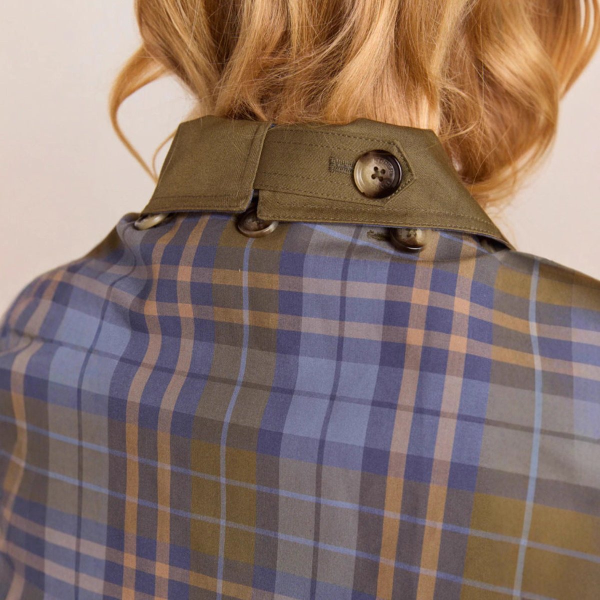 Ashley | Women's Oversized Double-Breasted Trench Coat with Checked Lining