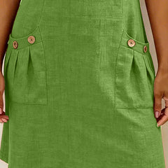 Tamsin dress in Green, pocket detail