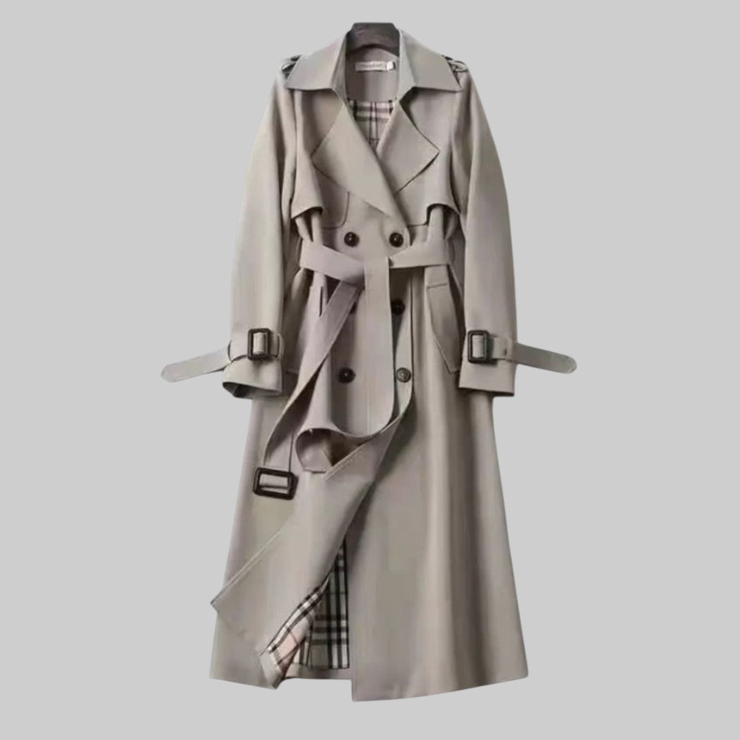 Julia | Women's Long Double-Breasted Belted Trench Coat
