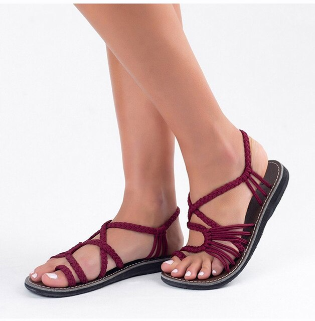 Palm Leaf Flat Sandals
