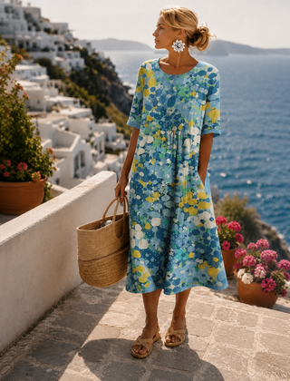 Primrose midi dress in Blue