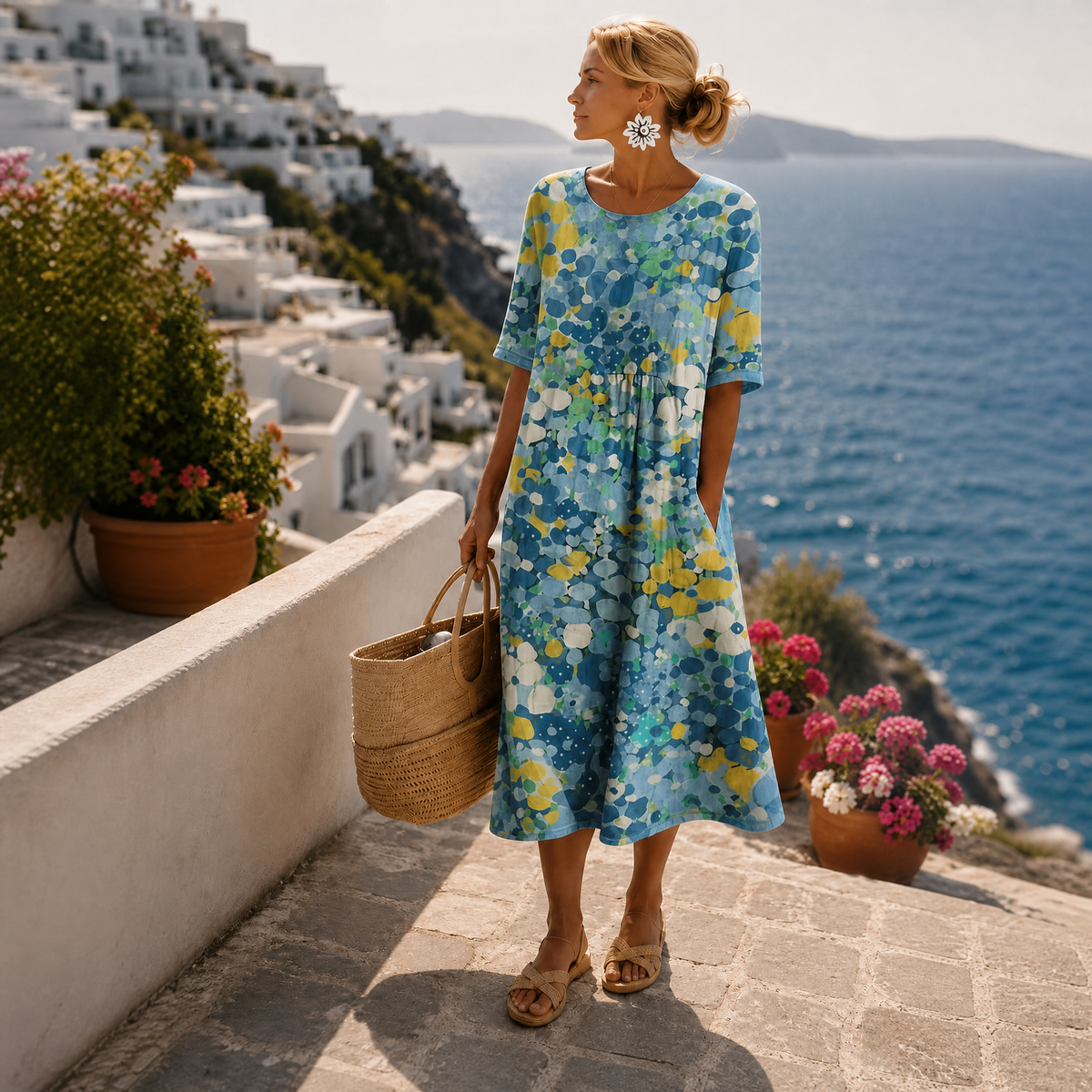 Primrose midi dress in Blue