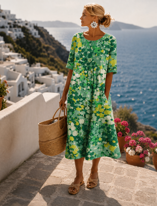 Primrose midi dress in Green