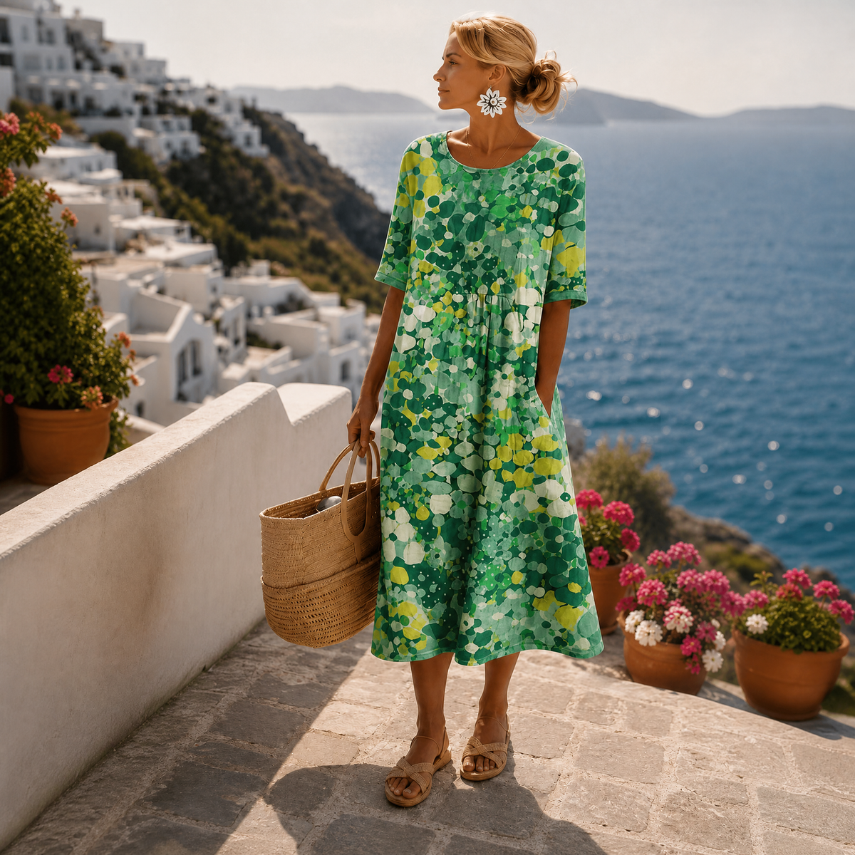 Primrose midi dress in Green